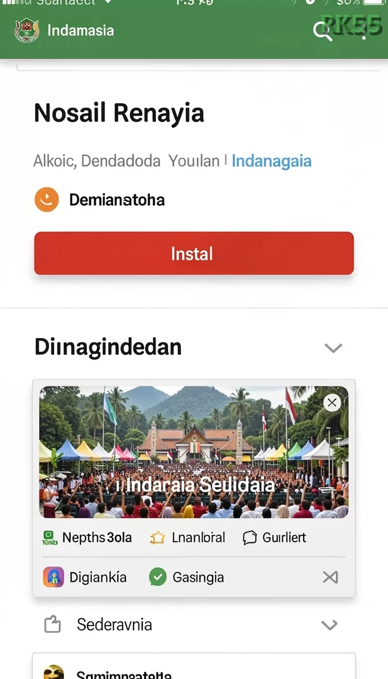 Cuplikan layar DEWATOGEL — menu navigasi