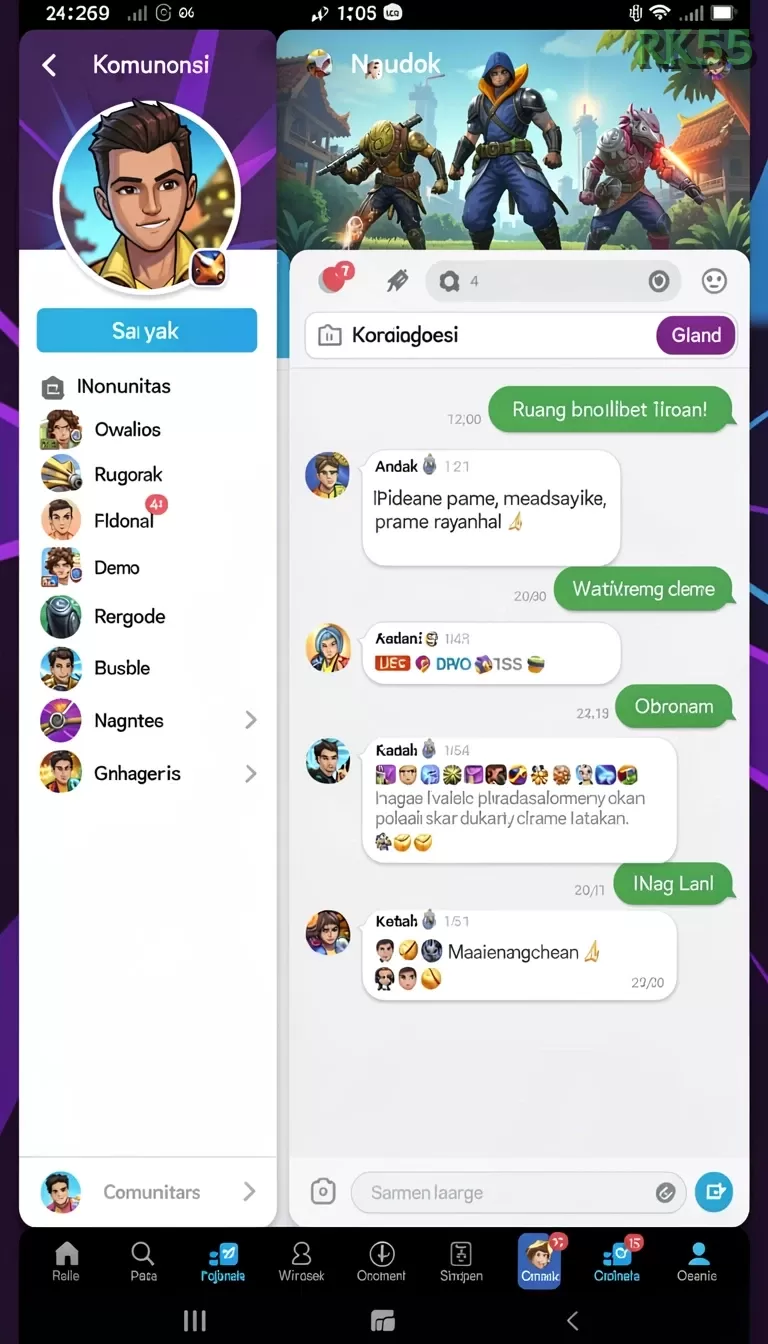 Cuplikan layar PLANET77 — menu navigasi
