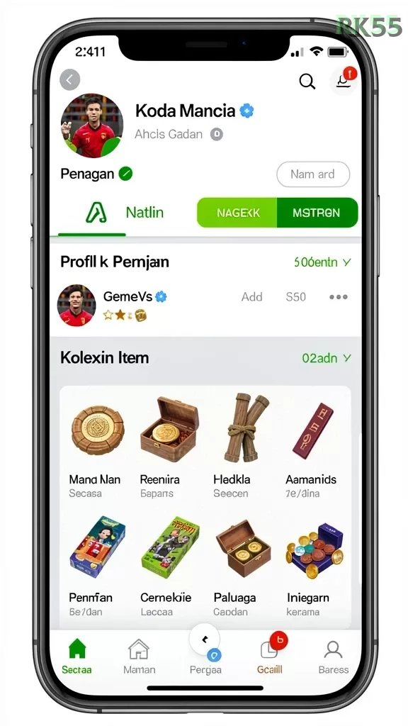 Cuplikan layar 7CONE — menu navigasi